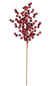 30 inches Styrofoam Gooseberry Spray - Red/Burgundy