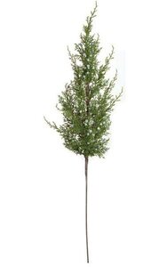 30 inches Plastic Juniper Spray - 60 Leaves - Berries - Green