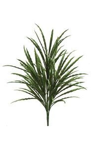 31 inches Plastic Ruffle Grass Bush - 96 Leaves - Green/White - 18 inches Width