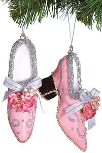 Earthflora's 5 Inch Pair Of Shoes Ornament-pink