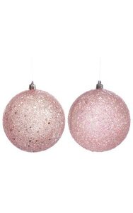 4 inches Glittered/Sequined Pastel Ball Set - Pink/Pink and Pink/Silver