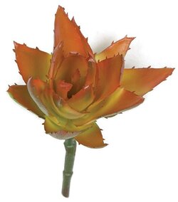 5 inches Plastic Aloe Pick - Orange/Green - 2.75 inches Stem