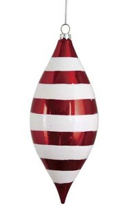 6.5 inches Stripe Finial - White/Red