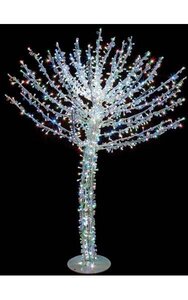 8 feet Acrylic Christmas Tree - 3,648 Multi - Color Lights - 1,216 Acrylics