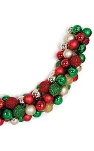 6 feet Plastic Mixed Ball Garland - 8 inches Width - Red/Green/Gold