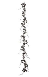 6 feet Plastic Ilex Garland - Black Berries - 3 inches Wide