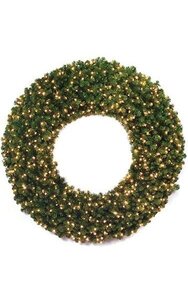 60 inches Limber Pine Wreath - Double Ring -  450 Clear Lights