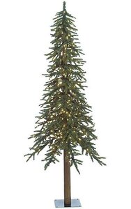 7 feet PVC Alpine - Natural Trunk - 921 Tips - 450 Clear Lights