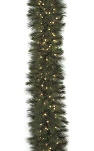 9 feet Anchorage Garland - Mixed Green PVC Tips - Warm White LED Lights