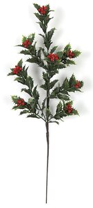 23 Inch Natural Look Holly Spray With Berries