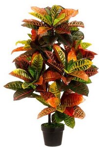 34 Inch  Outdoor Artificial Croton Bush UV Rated Potted Plants