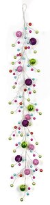 Earthflora's 6 Foot Mixed Tinsel/shiny Multi-ball Festive Garland With Pink, Red, Green, Blue, Purples