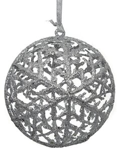 Earthflora's 6 Inch Silver Or Gold Glitter Mesh Ball Ornament