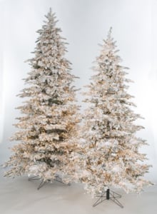 Earthflora's 7.5 Ft., 9 Ft., And 12 Ft. Snowy Flocked Polaris Slim Pine Tree With 3mm Multi-funct...