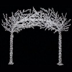 8.25 feet x 9.5 feet Acrylic Arch Christmas Tree - 2 Sections - 3,600 White LED Lights