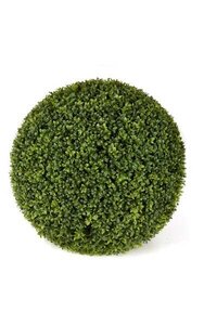 20 inches Plastic UV Outdoor Boxwood Ball - Traditional Leaf - Tutone Green