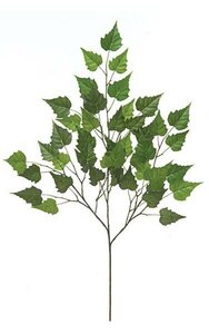 28 inches Birch Branch - 46 Leaves - Green