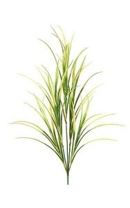 42 inches Plastic Grass Bush - 52 Green/Yellow Leaves - 24 inches Width - Bare Stem