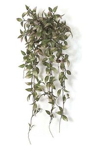 25 inches Plastic Wandering Jew Bush - Soft Touch - 317 Lavender/Green Leaves - 11 inches Width