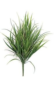 18 inches Outdoor UV /Fire Retardant  Plastic Grass Bush - Tutone Green - Bare Stem - FIRE RETARD...
