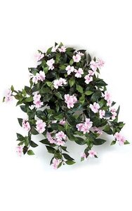27 inches Impatiens Bush - 417 Leaves - 62 Flowers - 5 Buds - Pink