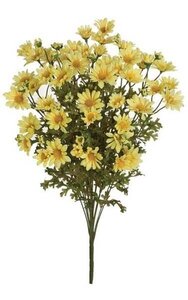 23 inches Daisy Bush - 194 Leaves - 69 Flowers - Yellow - Bare Stem
