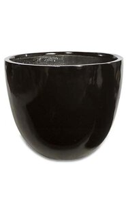 16.75 inches Fiberglass Indoor Pot - Glossy Black
