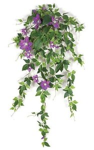 28 inches Clematis Vine - 10 Flowers - 4 Buds - Lavender