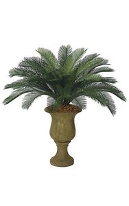 3 feet Artificial Outdoor Polyblend UV  Palm Cluster - 36 Fronds - Tutone Green - Bare Stem
