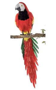 Artificial 46 inches Macaw - Tutone Grey Beak - Red Head - Multi