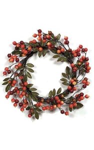 22 inches Crabapple Wreath - Multi-Fall Colored