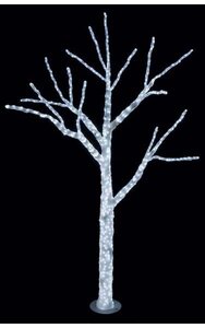 7.5 feet Ice Christmas Tree - 864 White 5mm LED Lights - Shapeable Branches - Adaptor Included