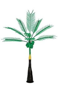 12.5 feet Coconut Palm Tree with Coconuts - Synthetic Brown Trunk - 2,304 Green LED Lights