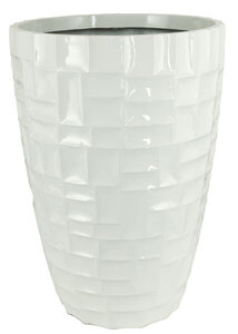 31.5 inches Fiberglass Mosaic Pot - 20 inches Inside Diameter Select Color Gloss White or Gloss Black