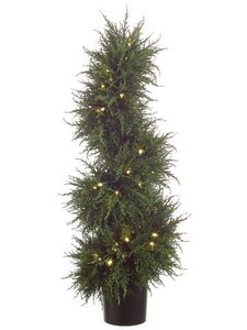 43 inches Spiral Cedar Topiary LED Lights 