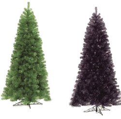C-1332 7.5 feet Colored Tinsel Trees Lime Green & Black colors available