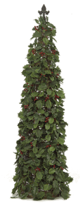 50 inches Holly Cone Topiaries with Berries