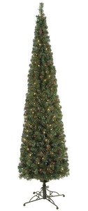 7.5 feet & 9 feet  Charleston Pencil Pine Christmas Tree with multi colored lights