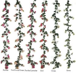 Fade Resistant All Weather Plastic  Outdoor Bougainvillea Garlands comes in 6 different colors to choose from!