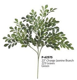 P-62575 23 inches Orange Jasmine Branch - 223 Leaves - Green(Sold Per Dozen Set)