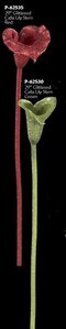 P-62535 29 inches Glittered Calla Lily Stem - 24 inches Stem -(Choose From Green or Red)