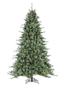 EF-Y0L809-GR/LT 9'Hx66"D Bear Bristle Pine Artificial Christmas Tree x2590 w/900 Smart All-Lit Clear Lights on Metal Base Light Green