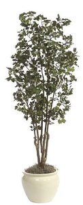 P-2125 4.5 feet Polycaise Tree - Synthetic Trunk - 1,600 Leaves - Dark Green - Weighted Base