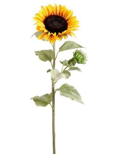 EF-512A 45 inches Giant Sunflower Spray w/Bud Yellow(Price is for One Dozen)