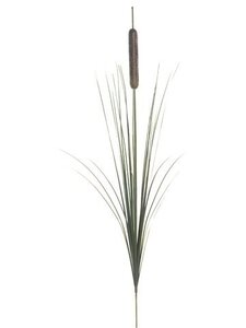 EF-032 32 inches Flocked Cattail Spray x1 w/Onion Grass Brown (Price is for a 2 DZ set)