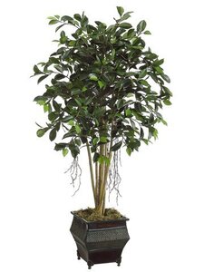 EF-7082  4 feet Ficus Tree in Decerative Metal Planter  Shown