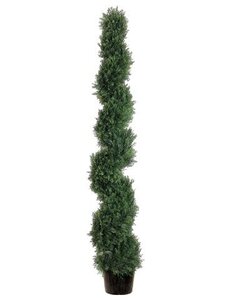 EFA-816	6 feet  Spiral Cedar Topiary in Plastic Pot Green (Indoor/Outdoor)