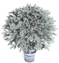 27 inches Plastic Balsam Ball Potted - 23.5 inches Width - White Wash