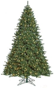 7.5 feet , 10 feet and 12 feet Tall Pre-Lit Monroe Pine Christmas Tree Fluff Free® with Warm Whit...