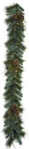 C-110025  6 feet Blue Spruce Garland with Pine Cones/Blueberries PVC Material 10 inches Width